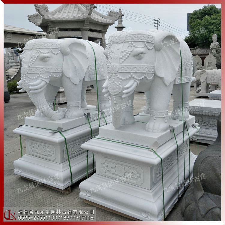 門(mén)口石雕大象擺放圖