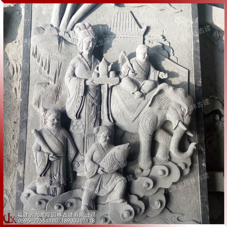 祠堂石材墻面浮雕圖片